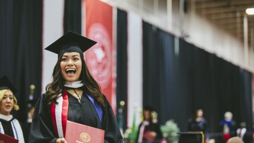 graduate at graduation ceremony