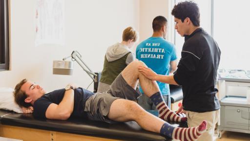 students in physical training class